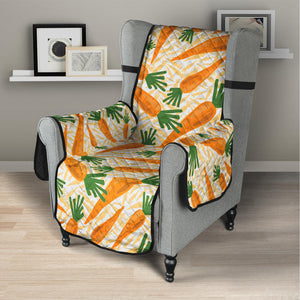 Orange Carrot Pattern Print Armchair Protector