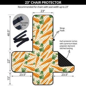 Orange Carrot Pattern Print Armchair Protector