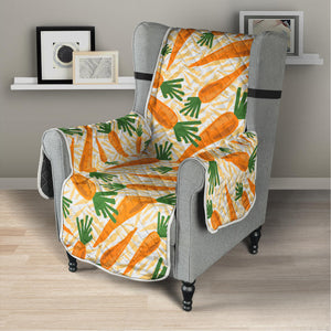 Orange Carrot Pattern Print Armchair Protector