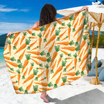 Orange Carrot Pattern Print Beach Sarong Wrap