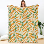 Orange Carrot Pattern Print Blanket