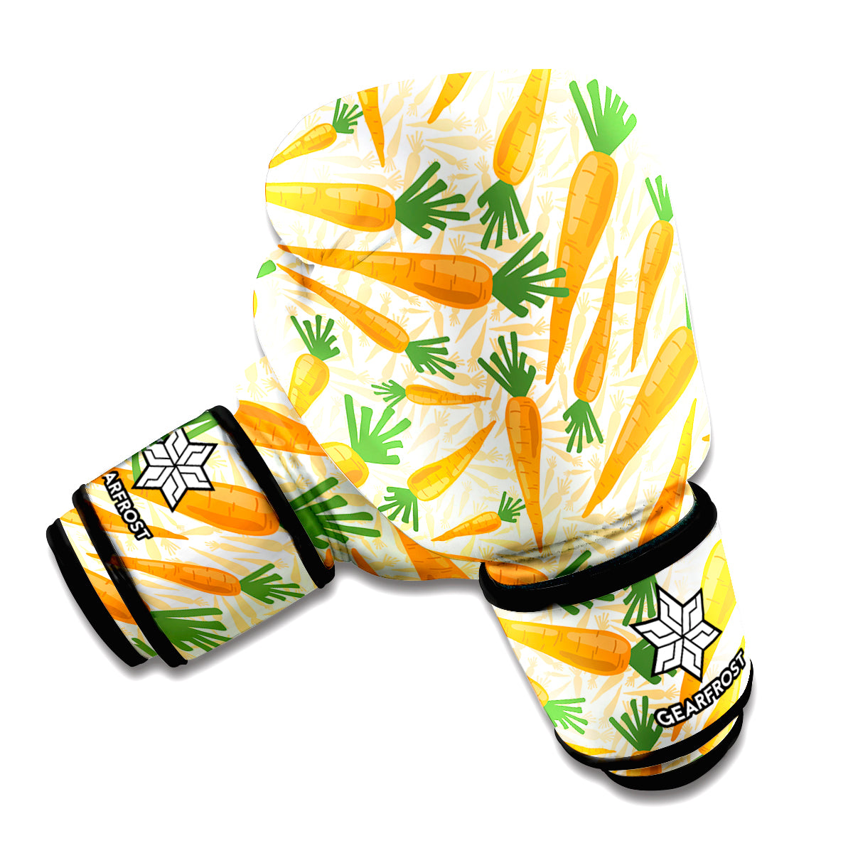 Orange Carrot Pattern Print Boxing Gloves