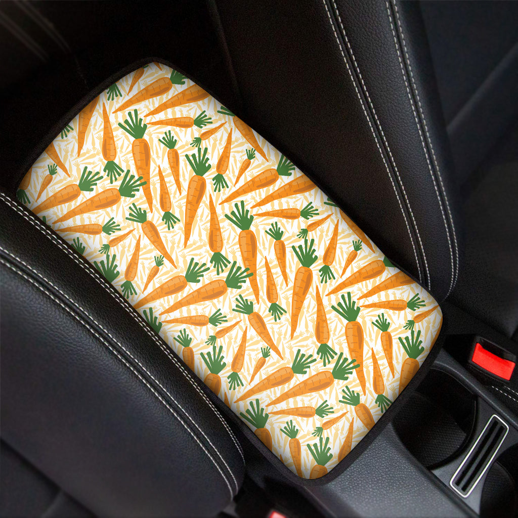 Orange Carrot Pattern Print Car Center Console Cover