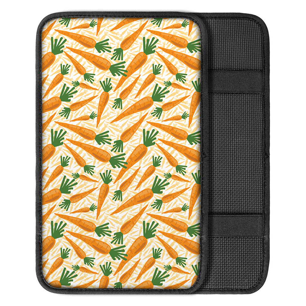 Orange Carrot Pattern Print Car Center Console Cover