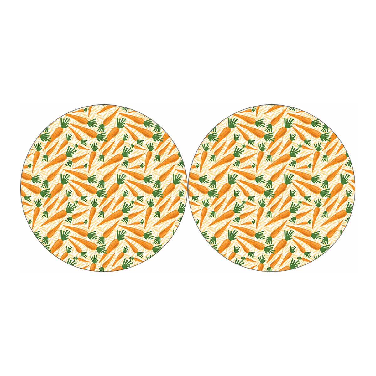 Orange Carrot Pattern Print Car Coasters