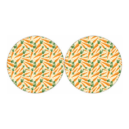 Orange Carrot Pattern Print Car Coasters
