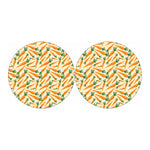 Orange Carrot Pattern Print Car Coasters
