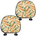 Orange Carrot Pattern Print Car Headrest Covers