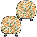 Orange Carrot Pattern Print Car Headrest Covers