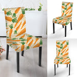 Orange Carrot Pattern Print Dining Chair Slipcover