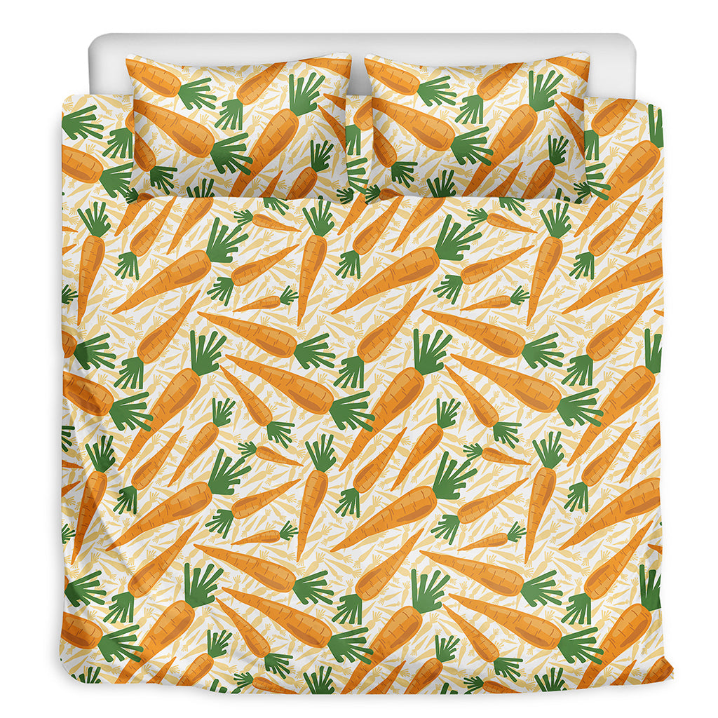 Orange Carrot Pattern Print Duvet Cover Bedding Set