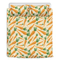 Orange Carrot Pattern Print Duvet Cover Bedding Set