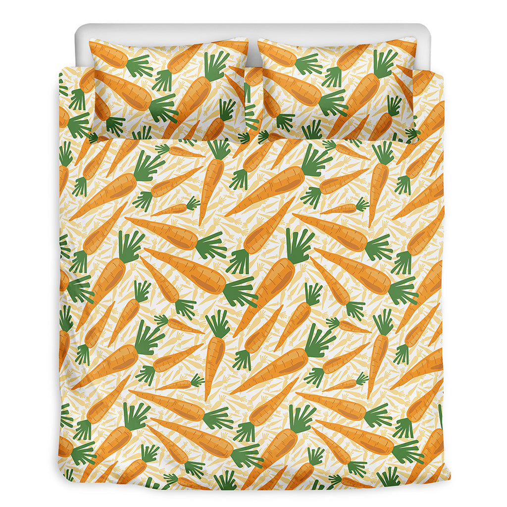 Orange Carrot Pattern Print Duvet Cover Bedding Set