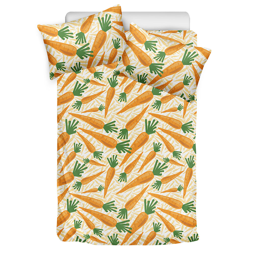 Orange Carrot Pattern Print Duvet Cover Bedding Set