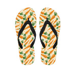 Orange Carrot Pattern Print Flip Flops