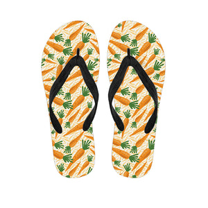 Orange Carrot Pattern Print Flip Flops