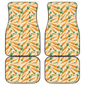 Orange Carrot Pattern Print Front and Back Car Floor Mats
