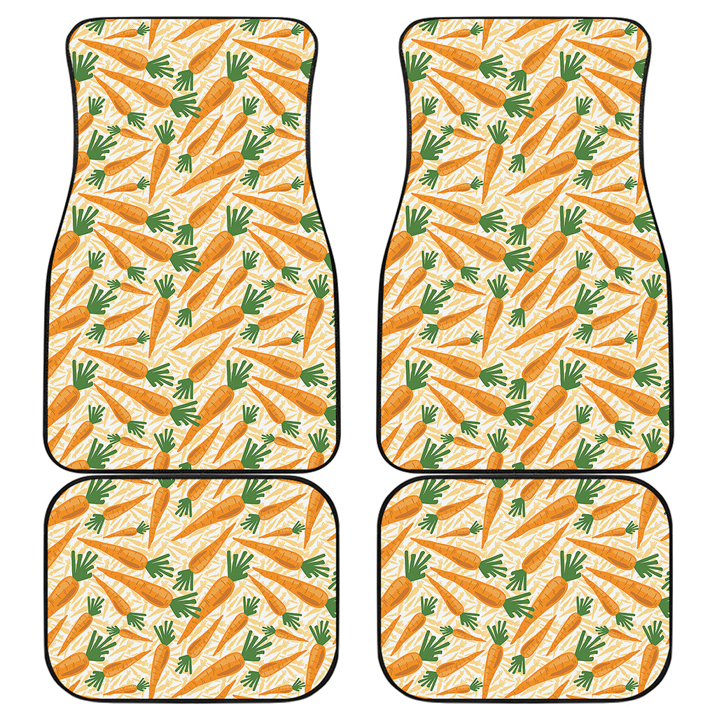 Orange Carrot Pattern Print Front and Back Car Floor Mats