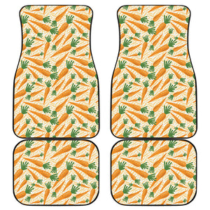 Orange Carrot Pattern Print Front and Back Car Floor Mats