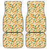 Orange Carrot Pattern Print Front and Back Car Floor Mats