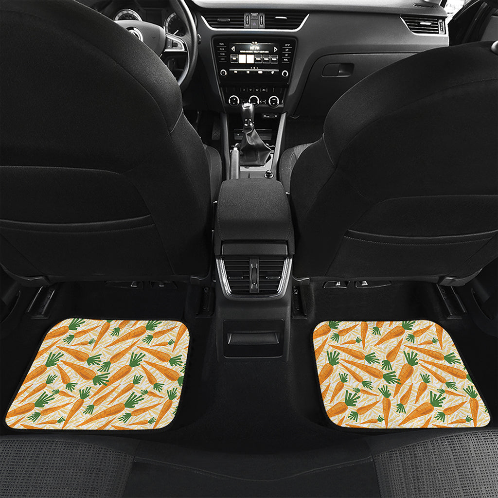 Orange Carrot Pattern Print Front and Back Car Floor Mats