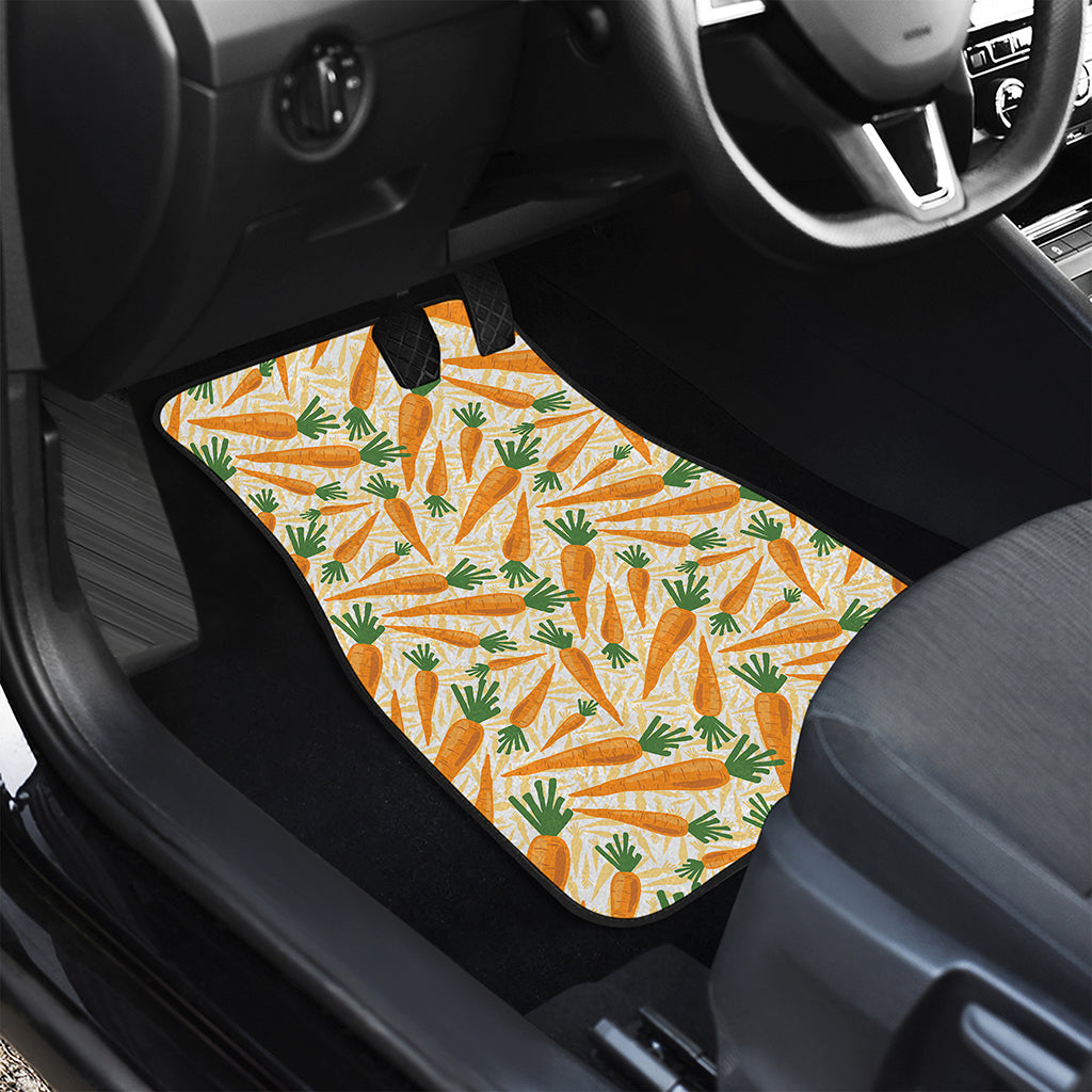 Orange Carrot Pattern Print Front and Back Car Floor Mats