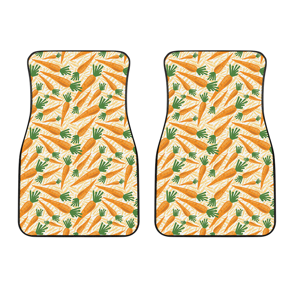 Orange Carrot Pattern Print Front Car Floor Mats