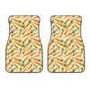 Orange Carrot Pattern Print Front Car Floor Mats