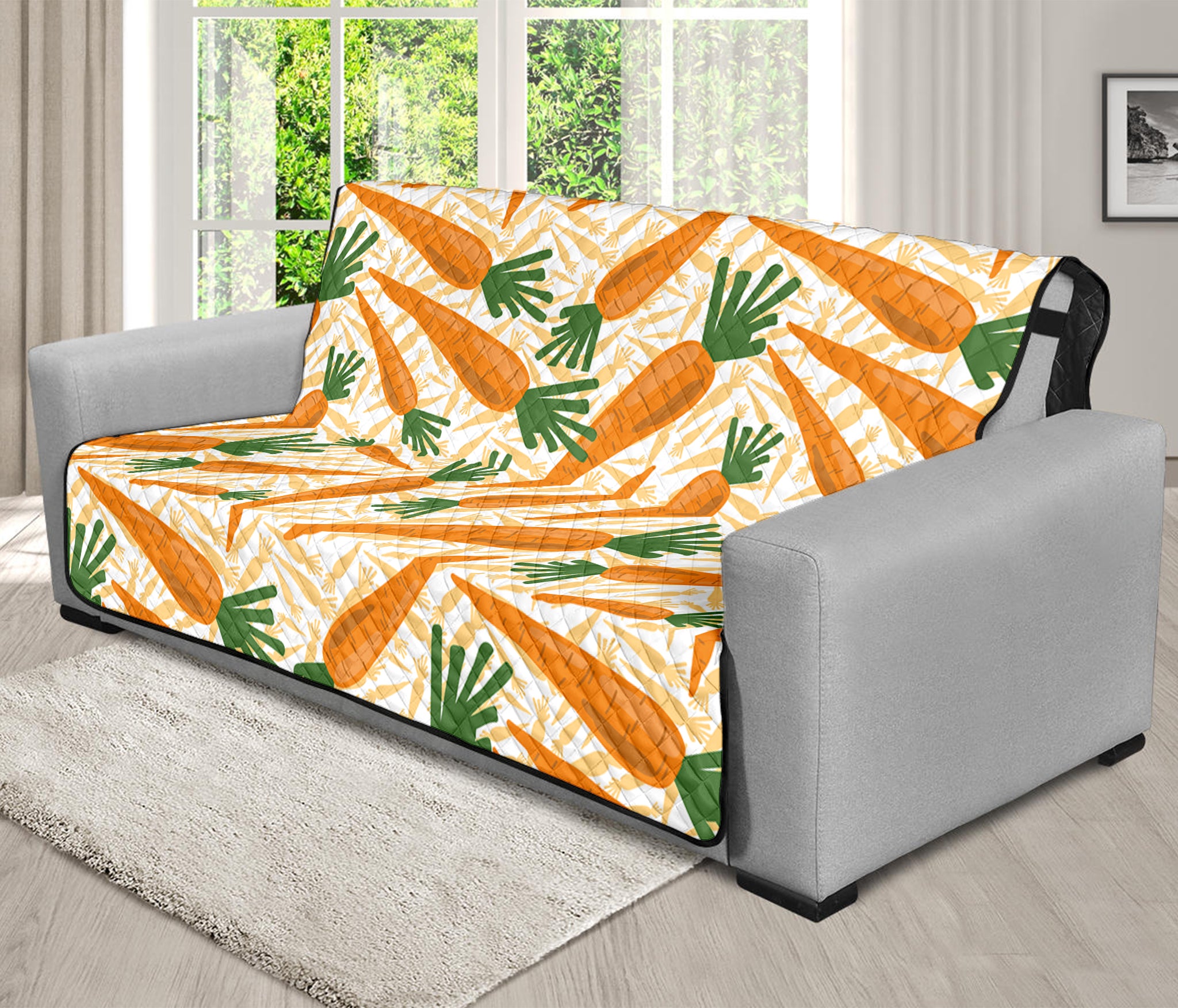 Orange Carrot Pattern Print Futon Protector