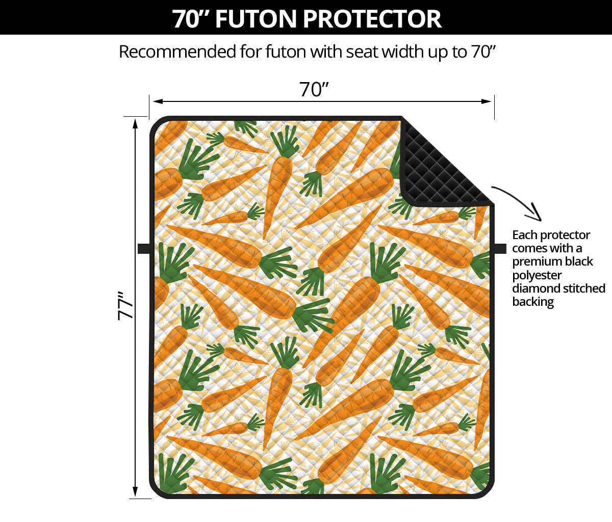 Orange Carrot Pattern Print Futon Protector