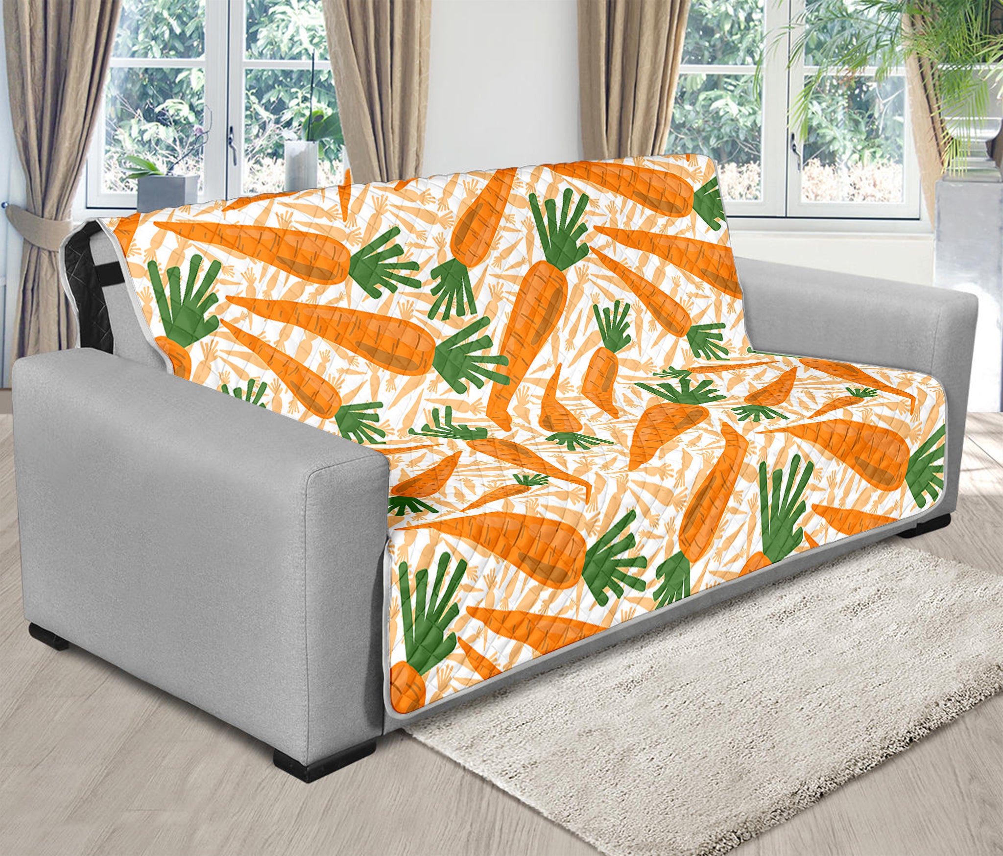 Orange Carrot Pattern Print Futon Protector