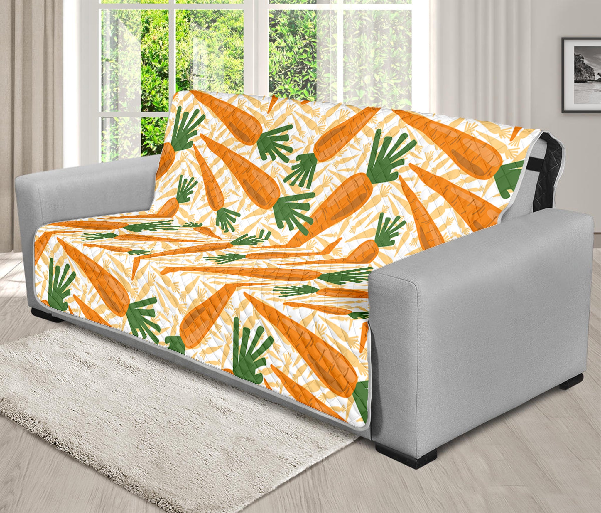 Orange Carrot Pattern Print Futon Protector