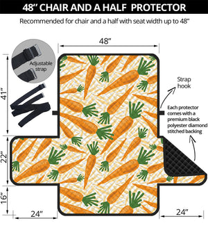 Orange Carrot Pattern Print Half Sofa Protector