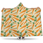 Orange Carrot Pattern Print Hooded Blanket