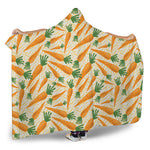 Orange Carrot Pattern Print Hooded Blanket