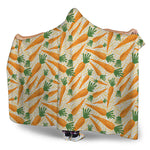 Orange Carrot Pattern Print Hooded Blanket
