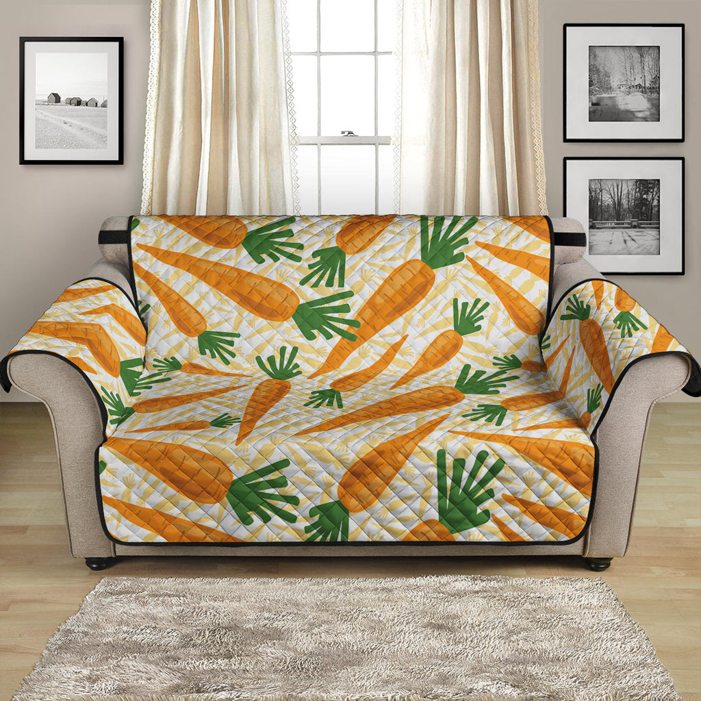 Orange Carrot Pattern Print Loveseat Protector