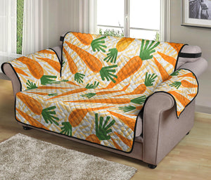 Orange Carrot Pattern Print Loveseat Protector