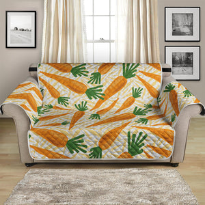 Orange Carrot Pattern Print Loveseat Protector