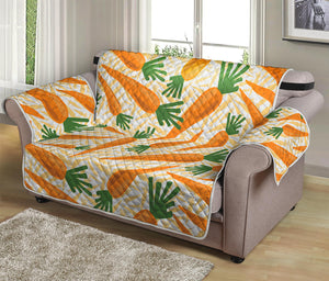 Orange Carrot Pattern Print Loveseat Protector