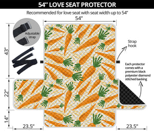 Orange Carrot Pattern Print Loveseat Protector