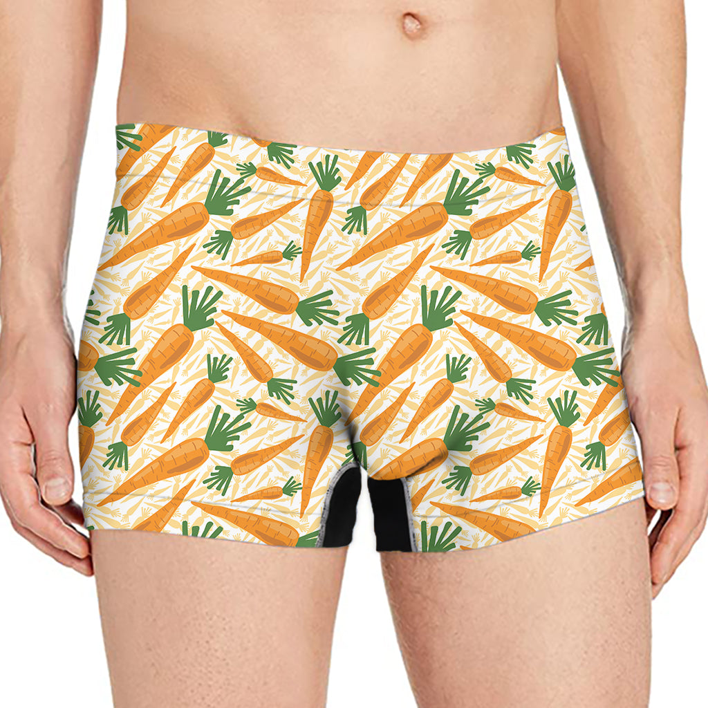 Orange Carrot Pattern Print Men's Boxer Briefs