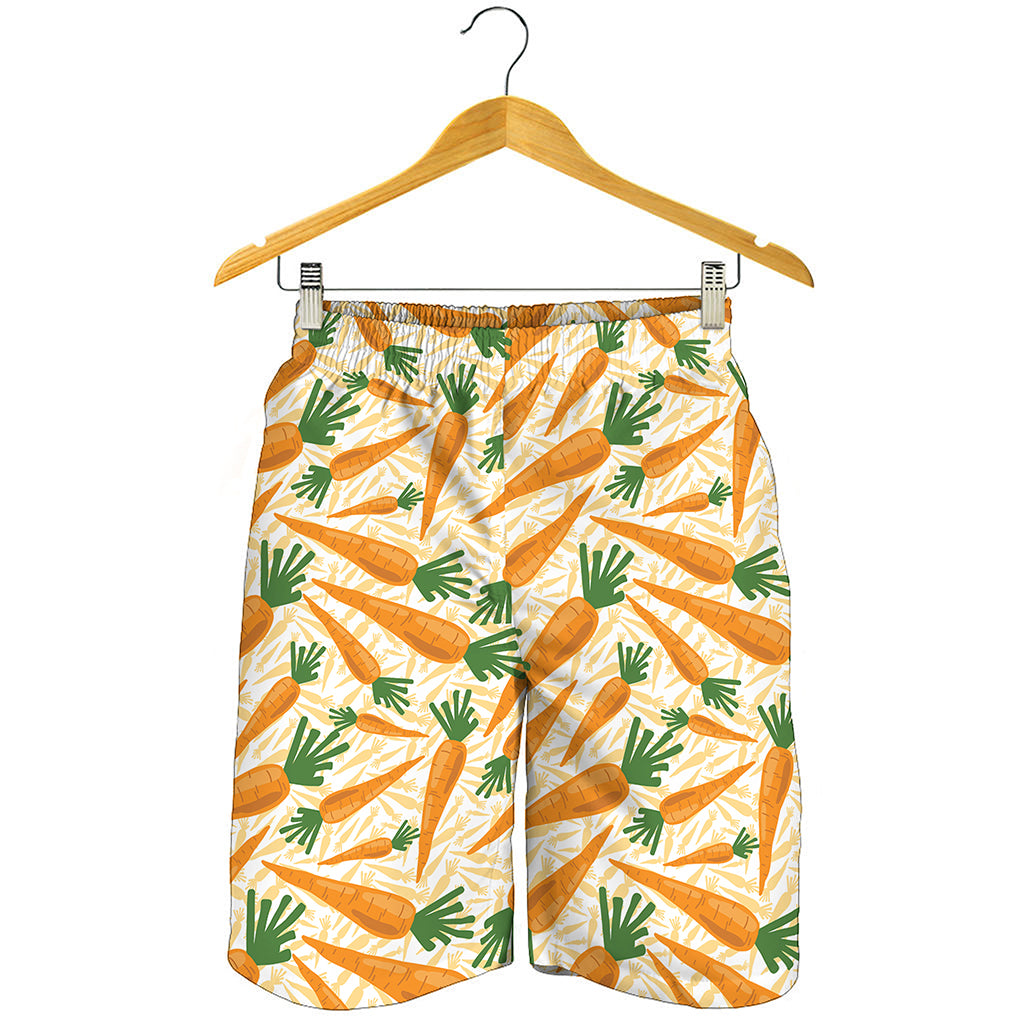 Orange Carrot Pattern Print Men's Shorts