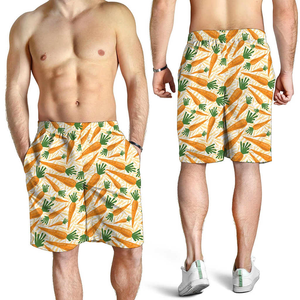 Orange Carrot Pattern Print Men's Shorts