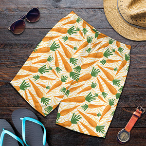 Orange Carrot Pattern Print Men's Shorts