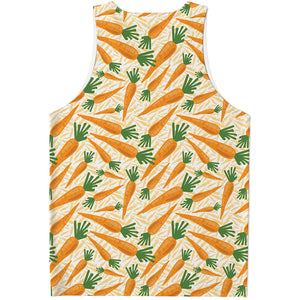 Orange Carrot Pattern Print Men's Tank Top