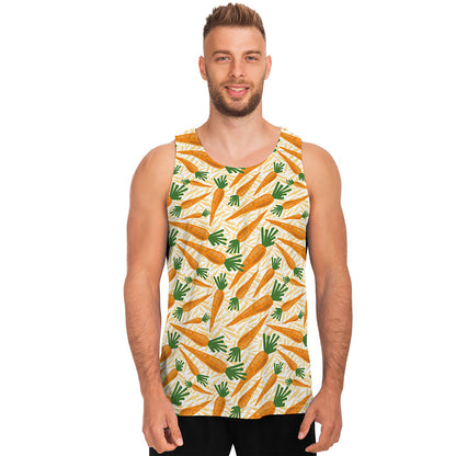 Orange Carrot Pattern Print Men's Tank Top