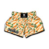 Orange Carrot Pattern Print Muay Thai Boxing Shorts