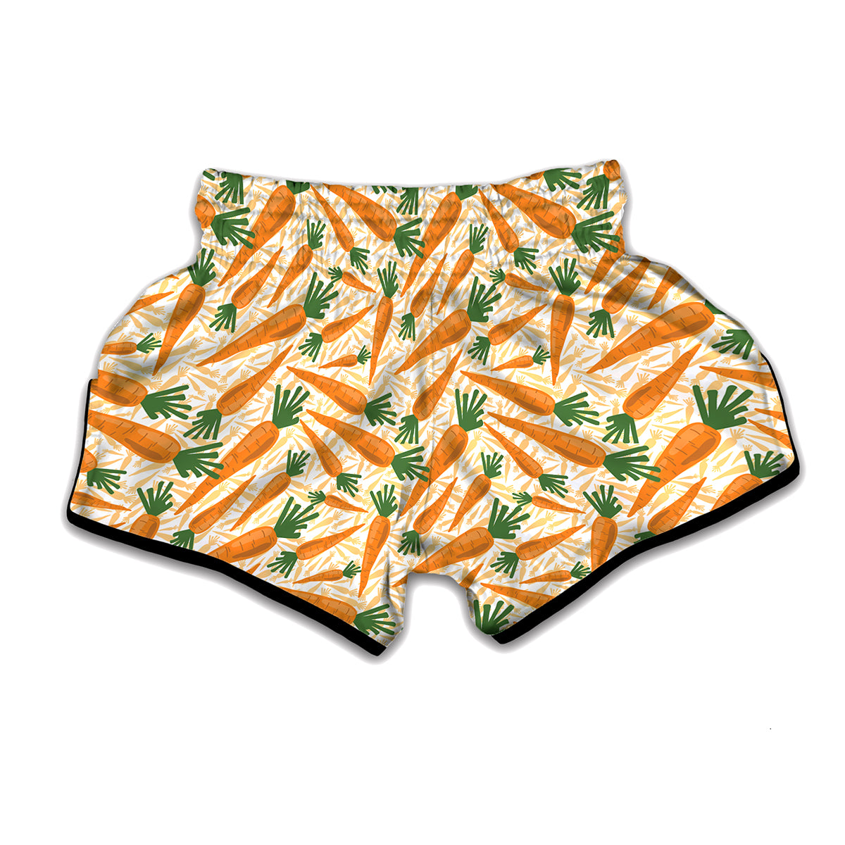 Orange Carrot Pattern Print Muay Thai Boxing Shorts