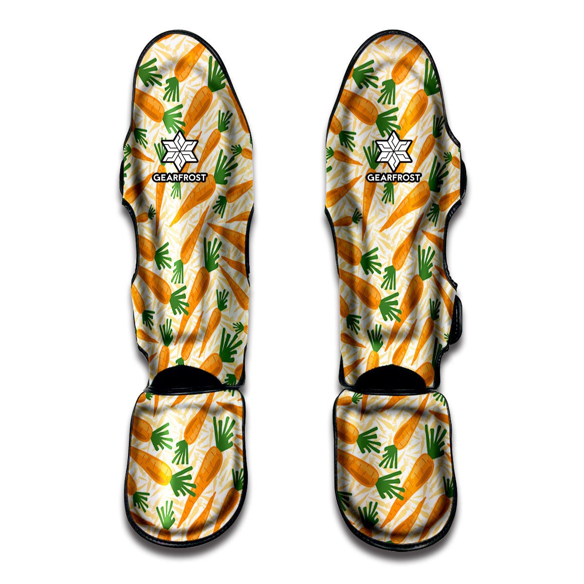 Orange Carrot Pattern Print Muay Thai Shin Guard